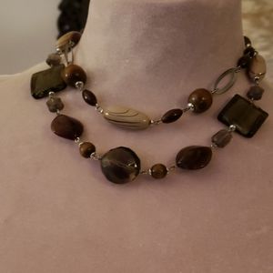 Biege brown and grey necklace